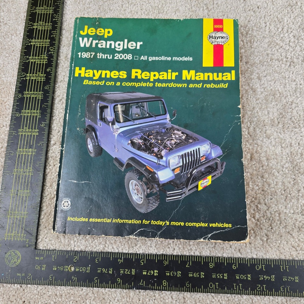 Haynes Repair Manual Jeep Wrangler 1987-2008 Gasoline Models 50030